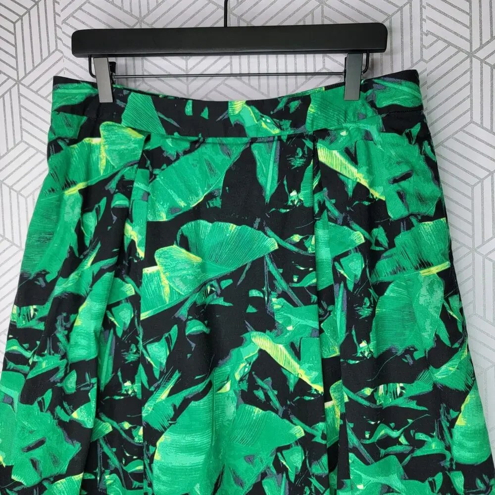 Vince Camuto Island Palm Pleat Skirt Sz 12 - Picture 4 of 12